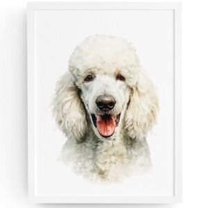 Watercolor Standard White Poodle Wall Art Print Unframed - Elegant Canine Poster